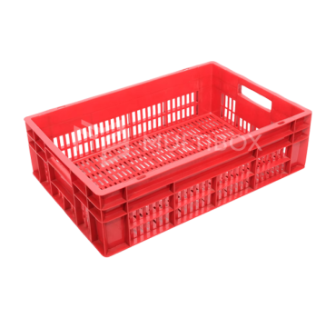Ventilated plastic crate 600x400x170mm for fresh produce storage and transport