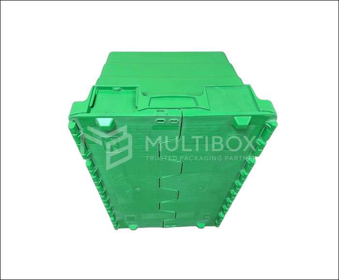 Secure 560 × 386 × 333 mm HDPE/PP document crate for organized storage.